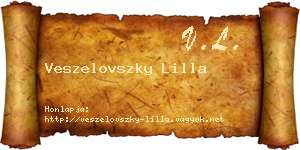 Veszelovszky Lilla névjegykártya